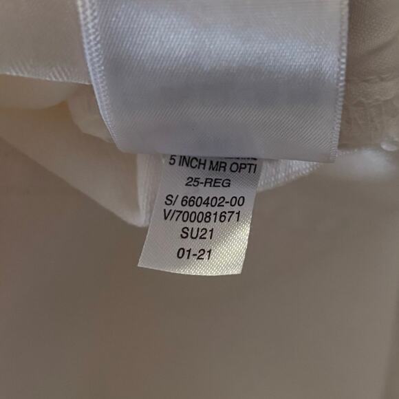 Gap Women’s 0 / 25 Shorts Mid Rise White Denim Cuffed 5" Inseam Stretch - Picture 5 of 12